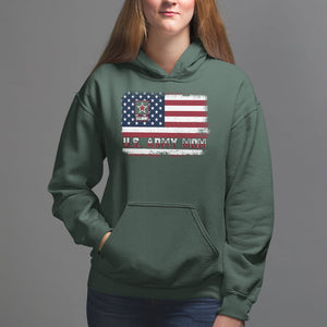 Mother's Day Hoodie U.S Army Mom American Flag Veteran TS09 Dark Forest Green Printyourwear