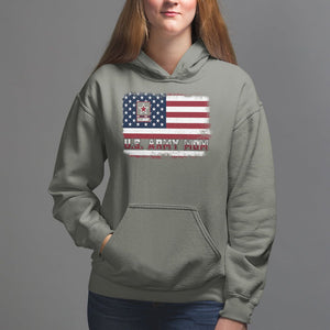 Mother's Day Hoodie U.S Army Mom American Flag Veteran TS09 Military Green Printyourwear