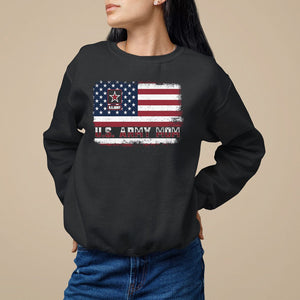 Mother's Day Sweatshirt U.S Army Mom American Flag Veteran TS09 Black Printyourwear