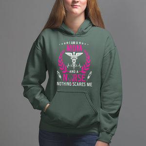 Mother's Day Hoodie I Am A Mom and A Nurse Nothing Scares Me TS09 Dark Forest Green Printyourwear