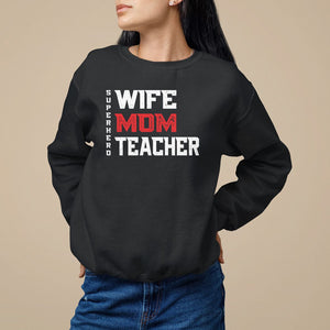 Mother's Day Sweatshirt Wife Mom Teacher Superhero TS09 Black Printyourwear