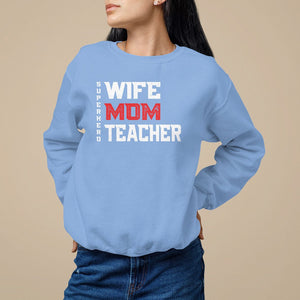 Mother's Day Sweatshirt Wife Mom Teacher Superhero TS09 Carolina Blue Printyourwear