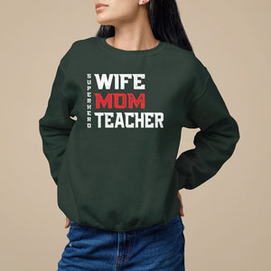 Mother's Day Sweatshirt Wife Mom Teacher Superhero TS09 Dark Forest Green Printyourwear