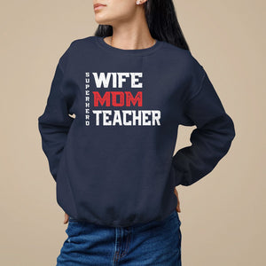 Mother's Day Sweatshirt Wife Mom Teacher Superhero TS09 Navy Printyourwear