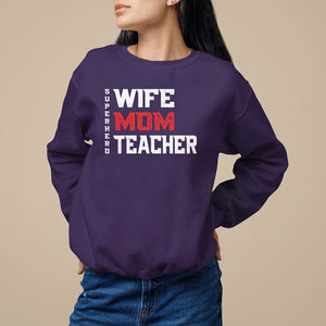 Mother's Day Sweatshirt Wife Mom Teacher Superhero TS09 Purple Printyourwear