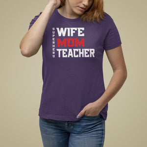 Mother's Day T Shirt For Women Wife Mom Teacher Superhero TS09 Purple Printyourwear