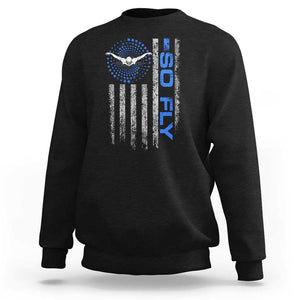 So Fly USA Swimming Team Sports Athlete Aquatic Sweatshirt TS09 Black Print Your Wear