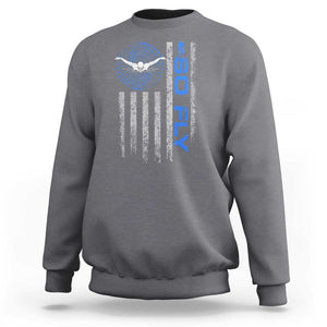 So Fly USA Swimming Team Sports Athlete Aquatic Sweatshirt TS09 Charcoal Print Your Wear