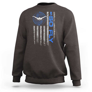 So Fly USA Swimming Team Sports Athlete Aquatic Sweatshirt TS09 Dark Chocolate Print Your Wear