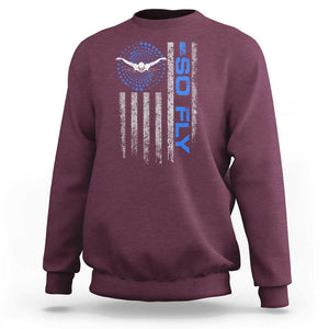 So Fly USA Swimming Team Sports Athlete Aquatic Sweatshirt TS09 Maroon Print Your Wear