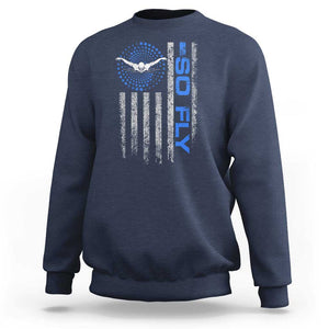 So Fly USA Swimming Team Sports Athlete Aquatic Sweatshirt TS09 Navy Print Your Wear