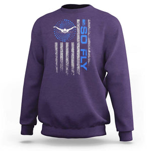 So Fly USA Swimming Team Sports Athlete Aquatic Sweatshirt TS09 Purple Print Your Wear