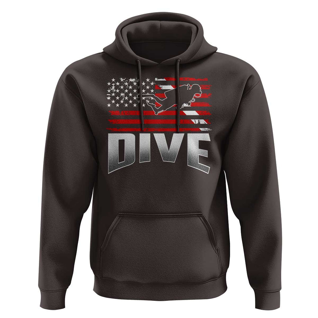 Scuba Diving Hoodie Diver Ocean American Flag TS09 Dark Chocolate Print Your Wear