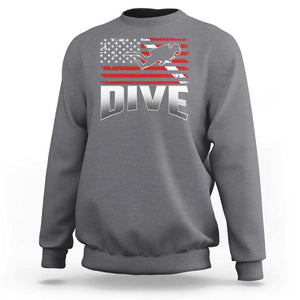 Scuba Diving Sweatshirt Diver Ocean American Flag TS09 Charcoal Print Your Wear