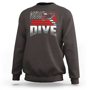 Scuba Diving Sweatshirt Diver Ocean American Flag TS09 Dark Chocolate Print Your Wear