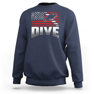 Scuba Diving Sweatshirt Diver Ocean American Flag TS09 Navy Print Your Wear