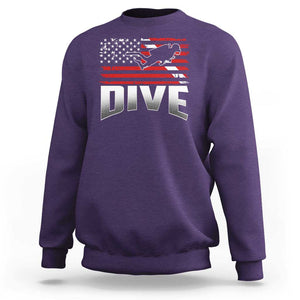 Scuba Diving Sweatshirt Diver Ocean American Flag TS09 Purple Print Your Wear