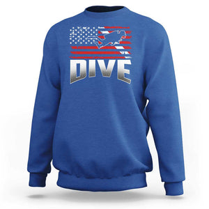 Scuba Diving Sweatshirt Diver Ocean American Flag TS09 Royal Blue Print Your Wear