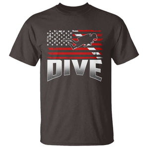 Scuba Diving T Shirt Diver Ocean American Flag TS09 Dark Chocolate Print Your Wear