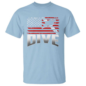 Scuba Diving T Shirt Diver Ocean American Flag TS09 Light Blue Print Your Wear