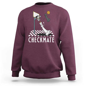 Funny Checkmate Chess Basketball Player Sweatshirt TS09 Maroon Print Your Wear