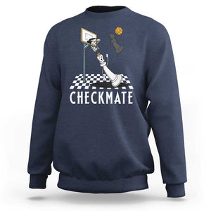 Funny Checkmate Chess Basketball Player Sweatshirt TS09 Navy Print Your Wear