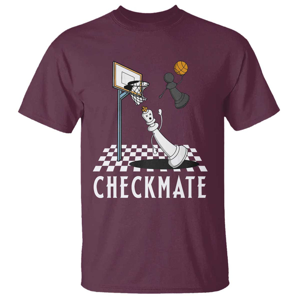 Funny Checkmate Chess Basketball Player T Shirt TS09 Maroon Print Your Wear
