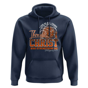 Christian Basketball Player Hoodie I Can Do All Things Through Christ Who Strengthens Me TS09 Navy Print Your Wear