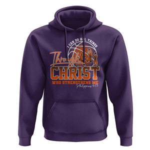 Christian Basketball Player Hoodie I Can Do All Things Through Christ Who Strengthens Me TS09 Purple Print Your Wear