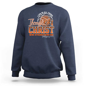 Christian Basketball Player Sweatshirt I Can Do All Things Through Christ Who Strengthens Me TS09 Navy Print Your Wear