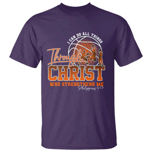 Christian Basketball Player T Shirt I Can Do All Things Through Christ Who Strengthens Me TS09 Purple Print Your Wear