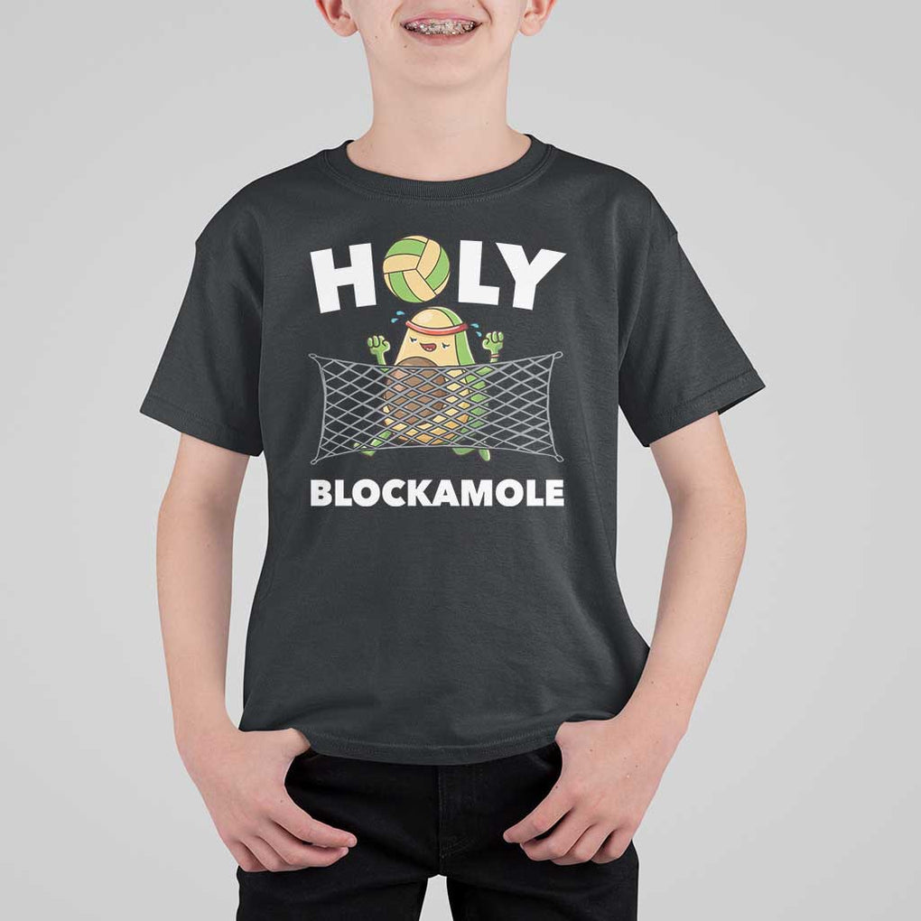 Funny Volleyball T Shirt For Kid Holy Blockamole Cute Avocado TS09 Black Print Your Wear