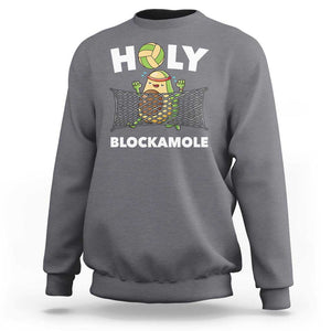 Funny Volleyball Sweatshirt Holy Blockamole Cute Avocado TS09 Charcoal Print Your Wear