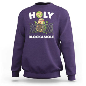 Funny Volleyball Sweatshirt Holy Blockamole Cute Avocado TS09 Purple Print Your Wear