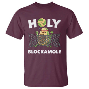 Funny Volleyball T Shirt Holy Blockamole Cute Avocado TS09 Maroon Print Your Wear