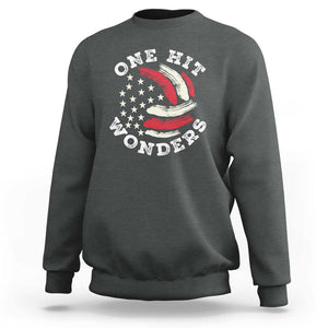 US Volleyball Sweatshirt One Hit Wonders American Flag Sport Lover TS09 Dark Heather Print Your Wear