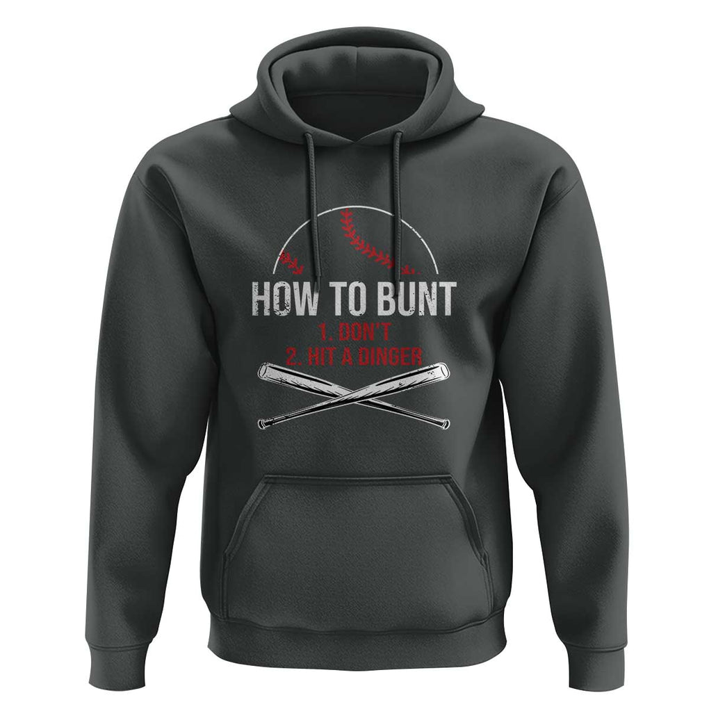 Funny Baseball Hoodie How To Bunt Don't Hit A Dinger TS09 Dark Heather Print Your Wear