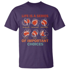 Funny Baseball T Shirt Life Is A Series Of Important Choices Types of Baseball Pitches TS09 Purple Print Your Wear