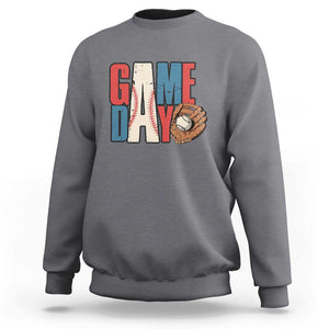 Baseball Game Day Sweatshirt TS09 Charcoal Print Your Wear