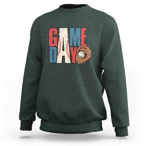 Baseball Game Day Sweatshirt TS09 Dark Forest Green Print Your Wear