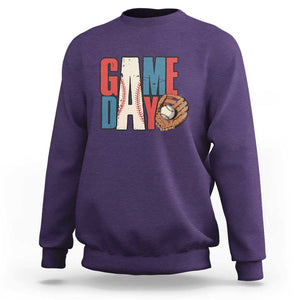 Baseball Game Day Sweatshirt TS09 Purple Print Your Wear