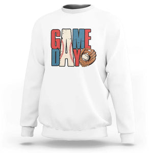 Baseball Game Day Sweatshirt TS09 White Print Your Wear