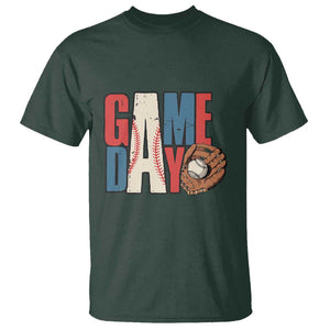 Baseball Game Day T Shirt TS09 Dark Forest Green Print Your Wear