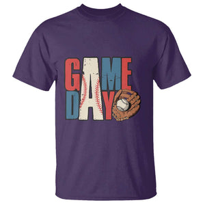 Baseball Game Day T Shirt TS09 Purple Print Your Wear