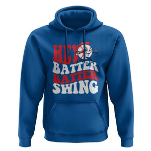 Funny Baseball Hoodie Hey Batter Swing Groovy TS09 Royal Blue Print Your Wear
