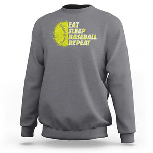 Eat Sleep Baseball Repeat Sweatshirt TS09 Charcoal Print Your Wear