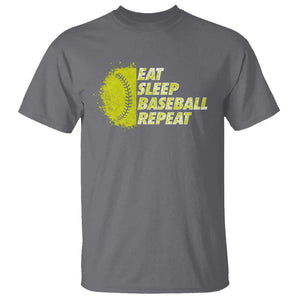 Eat Sleep Baseball Repeat T Shirt TS09 Charcoal Print Your Wear