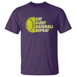 Eat Sleep Baseball Repeat T Shirt TS09 Purple Print Your Wear