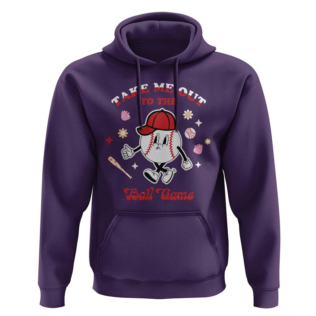 Funny Baseball Hoodie Take Me Out To The Ball Game Groovy TS09 Purple Print Your Wear