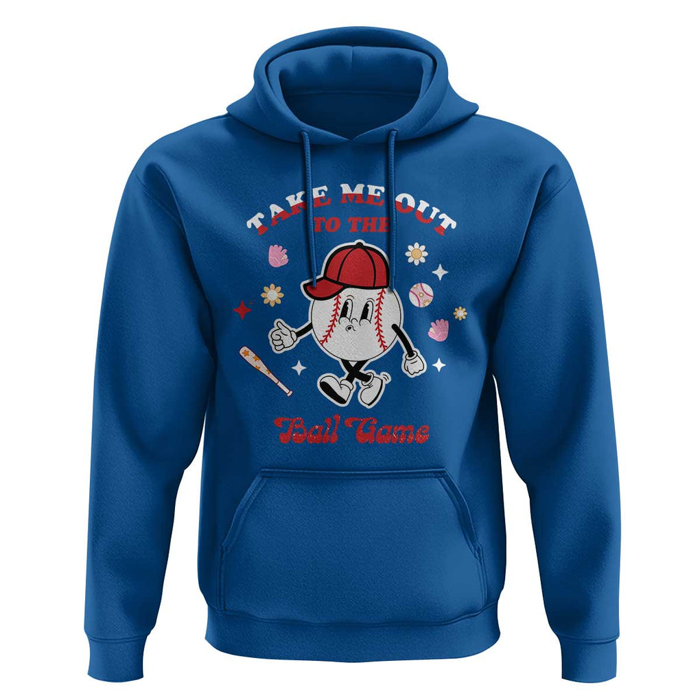 Funny Baseball Hoodie Take Me Out To The Ball Game Groovy TS09 Royal Blue Print Your Wear